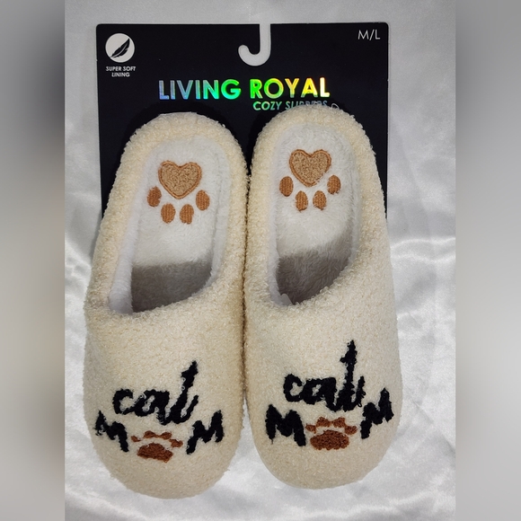 Living Royal Shoes - *NWT | Living Royal | Cat Mom Slippers | Medium-Large (Sizes 9-12)